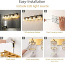 Modern Bathroom Vanity Light 5-Lights Black Gold Crystal Bathroom Wall Light Vanity Light Fixtures，36.22-inch Modern Minimalist Design by CozyNest Decor