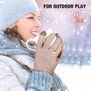 Geyoga 2 Pairs Women's Winter Touch Screen Gloves Soft Warm Fleece Lined Knit Elastic Cuff Winter Texting Gloves by TinyTreasures Baby Boutique