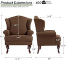 Accent Chair, High Back Upholstered Armchair with High Resilience Sponge & Wood Legs, Mid-Century Modern Comfy Single Sofa Reading Chairs for Living Room, Bedroom (Brown, Set of 1) by CozyNest Decor