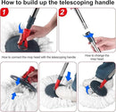 360° Spin Mop and Bucket Set Cleaning System,Mop and Bucket with Wringer Set for Home,Wet Dust Mop for Floor Cleaning with 4 Mop Heads by CozyNest Decor