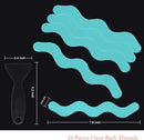 Patented Anti Slip Shower Stickers 24 PCS Safety Bathtub Strips Adhesive Decals with Premium Scraper for Bath Tub Shower Stairs Ladders Boats (Blue) by TinyTreasures Baby Boutique