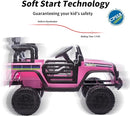 24V Kids Ride on Car, Kids Electric Vehicles Car Ride on Toy Truck for Toddlers w/Remote Control, 400W Motor - Light Pink by TinyTreasures Baby Boutique
