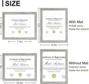 Vittanly 8.5x11 Picture Frames Set of 9, Shatter Resistant Plexiglass, Display 6x8 Pictures with Mat or 8.5x11 without Mat, Photo Frames for Wall or Tabletop, Engineered Wood, Grey by CozyNest Decor
