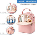 Breastmilk Cooler Bag with Ice Pack & Mat Fit 6 Bottles Up to 9 Ounce, Baby Bottle Cooler Bag for Moms, Daycare & Travel, Black by TinyTreasures Baby Boutique