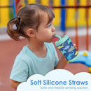 Kid Insulated Stainless Steel Tumbler with Silicone Straw, 12oz Sippy Cup for Kids (Sharks) by TinyTreasures Baby Boutique