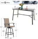 Sophia & William Outdoor Bar Set, Patio Bar Table and Chairs Set, Bar Height Patio Set - 4 x Swivel Bar Chairs(Brown), 1 x Rectangular Bar Table(Black) by CozyNest Decor