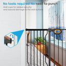 owlie Stair Baby Gate 57-66 Inch, Extra Wide Safety Gate for Baby Pet Adjustable Dog Gates Indoor Extra Wide Gates Pressure Mounted for Toddler Pet for House Stairway Doorway Black (30.5'' Tall) by TinyTreasures Baby Boutique