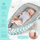 Baby Lounger - Baby Lounger for Newborn 0-24 Months, Breathable and Soft Cotton Cover Baby Nest, Portable Cozy Tummy Time Lounger for Home and Travel, Ideal Baby Essentials & Shower Gifts by TinyTreasures Baby Boutique
