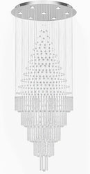 Flashing God 40''X90 Large Crystal Chandelier for High Ceiling Modern Crystal Raindrop Chandeliers Lighting Round Ceiling Light Entryway Staircase Foyer Villa LED Dimmable 2700-6000K by CozyNest Decor