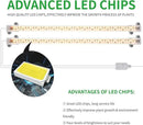 Two Heads Strip Growing Lamp, Full Spectrum Grow Light Strips for Indoor Plants with Auto ON/Off Timer & 4 Dimmable Levels, Led Grow Light for Green House Hydroponics Succulent by GreenHaven Gardens