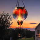 pearlstar Hot Air Balloon Solar Lantern with Flickering Flame Light Outdoor Solar Hanging Lights Waterproof for Garden Yard Farmhouse Patio Pathway Outside Decoration,Glass(Red&Blue) by GreenHaven Gardens