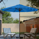 9FT Solar Umbrella 32 LED Lighted Patio Umbrella Table Market Umbrella w/Tilt and Crank, UV-Resistant Outdoor Umbrella for Pool, Garden, Deck, Royal Blue by GreenHaven Gardens