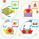 LovesTown 209 PCS Shapes Wooden Pattern Blocks for Kids,Geometric with Activity Cards and Storage Bag, Educational Tangram Puzzles,Great Learning Gift from Parents or Teachers by TinyTreasures Baby Boutique