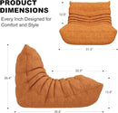 Bean Bag Chair for Adults, Bean Bag Sofa - Adult Size with Soft Waterproof Fabric for Living Room, Apartments, Reading Corner, Gaming, and Movie Venue (DarkOrange) by CozyNest Decor