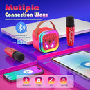 LED Karaoke Machine Toy: Mini Microphone for Kids 4 5 6 7 8 9 10 Year Old Boys Girls Toys Birthday Gifts Portable Bluetooth Speaker with 2 Wireless Mics for Adults Boy Girl Ages 3-12 by TinyTreasures Baby Boutique
