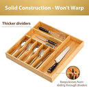 Umilife Large Kitchen Drawer Organizer, 19"x19" Silverware Utensils Organizer, 2.5" High for Large Deep Drawers, Bamboo Flatware Holder with Thick Frames, Sturdy Kitchen Organization Tray by CozyNest Decor