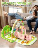 dearlomum Baby Play Mat Gym, Funny Play Piano Tummy Time Activity Mat with 5 Infant Sensory Toys, Music and Lights, Boy & Girl Gifts for Newborns 0 to 3 6 9 12 Months (Green) by TinyTreasures Baby Boutique