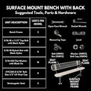 Coated Outdoor Furniture Heavy-Duty Outdoor Bench Thermoplastic Coated, Expanded Metal, Commercial-Grade Seating, Made in America (Surface with Back, 8 Ft, Tan) by GreenHaven Gardens