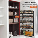 X-cosrack Wall Mount Spice Rack Organizer 5 Tier Height-Adjustable Hanging Spice Shelf Storage for Kitchen Pantry Cabinet, Dual-Use Seasoning Holder Rack with Hooks, Black-Patented by CozyNest Decor