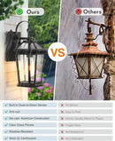 VIANIS Dusk to Dawn Outdoor Wall Lighting, Exterior Light Fixture Wall Mount for House Front Porch Light, Black Anti-Rust Aluminium Modern Outside Coach Lantern with Tempered Glass Shade for Garage by GreenHaven Gardens