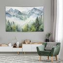 HZOHNAGO Mountain Tapestry Misty Green Forest Mountain Pattern Printed Wall Tapestry Wall Hanging for Bedroom Living Room Dorm 60" W x 40" H by CozyNest Decor