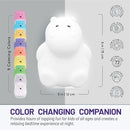 Lumipets Remote Control Silicone Night Light for Kids - Hippo Design with 9 Soft Colors & Sleep Timer - Rechargeable, Battery-Operated Lamp for Bedroom | Baby Nursery, Toddler, Girls, Boys by TinyTreasures Baby Boutique
