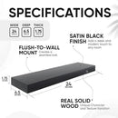 Homeforia Black Floating Shelves 24 inch, High End Solid Real Wood 24inch Bathroom Floating Shelf for Wall Mounted, Black Wooden 24in Floating Shelves, Heavy Duty Bracket, 24 X 6.5 X 1.75 in, Set of 2 by CozyNest Decor
