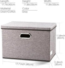 PRANDOM Large Collapsible Storage Containers with Lids [5-Pack] Linen Fabric Foldable Storage Bins Boxes Organizer Baskets Cube with Cover for Home Bedroom Closet Office Nursery (17.7x11.8x11.8) by CozyNest Decor