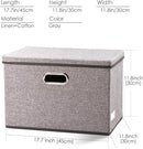 PRANDOM Large Collapsible Storage Containers with Lids [5-Pack] Linen Fabric Foldable Storage Bins Boxes Organizer Baskets Cube with Cover for Home Bedroom Closet Office Nursery (17.7x11.8x11.8) by TinyTreasures Baby Boutique