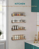 OROPY Spice Rack Wall Mounted, Rustic Wood Hanging Rack for Over The Stove, Kitchen Wall, 2 Pack by CozyNest Decor