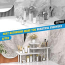 JayRex Bathroom Organizer Countertop Corner Shelf, 3 Tier Moveable Organizer for Make Up, Dresser Table, Desktop (White) by CozyNest Decor