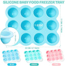 3 Pcs Baby Food Storage Container 12 Cup Silicone Baby Food Freezer Tray with Lid Stackable Reusable Silicone Freezer Tray for Food Vegetable Fruit Puree and Breast Milk(Multicolor) by TinyTreasures Baby Boutique