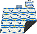 Poedist Extra Large Picnic Blanket Waterproof,80"x 80"Foldable Machine Washable Beach Blanket,Outdoor Blanket for 6-8 Adults,Suitable for Indoor Crawling,Park Beach,Camping,Hiking,Family Travel(Boat) by TinyTreasures Baby Boutique