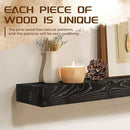 48x7x3 Fireplace Mantel - Solid Rustic Wood - Wall Mounted Floating Shelf with Invisible Heavy Duty Steel Bracket (Weathered Black) by CozyNest Decor
