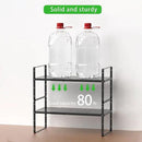 Expandable Cabinet Storage Shelf Stackable Organizer Rack for Kitchen Bathroom Pantry Spice Cupboard Coffee Countertop Home Office Desk Heavy Duty Nonslip Black Large 3 Packs by CozyNest Decor