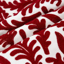 HWY 50 Burgundy Red Decorative Throw Pillow Covers 18x18 Inch (1 Piece), Embroidered Cotton Farmhouse Cushion Cover Pillow Case for Sofa Couch Living Room Bed Bedroon, Floral Branches by CozyNest Decor