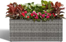 LEWIS&WAYNE Large Rectangular Block Planter Box Handmade Wicker Tall Planters for Outdoor Plants with Removable Liners Modern Planter for Indoor Outdoor Patio Deck - Gray, 30''x12''x16'' by CozyNest Decor