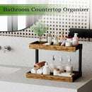 MARTY 2 Tier Spice Rack Organizer for Countertop, 15.8''L Coffee Station/Bathroom Organizer Countertop, Counter Shelf Desktop Storage Organizer for Kitchen, Bedroom, Office (Rustic Brown) by CozyNest Decor