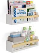 Wallniture Florida 24 inch Wall Bookshelf for Kids Room, Floating Shelves Nursery Decor, Wood White Wall Shelf Set of 2 Kitchen, Bathroom Decor (16'') by TinyTreasures Baby Boutique