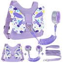 Accmor Toddler Harness Leash, Cute Butterfly Kids Leash + Anti Lost Wrist Link for Outdoor Travel, Mini Child Walking Harness Wristband Assistant Strap Belt for Baby Girls (Purple) by TinyTreasures Baby Boutique