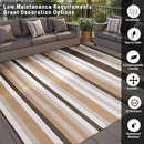 Outdoor Waterproof Rug 6'x9' Plastic Straw Rugs Washable Reversible Floor Mat Brown Stripe Carpet for Camping RV Deck Entryance Porch Picnic Balcony Beach Backyard by GreenHaven Gardens