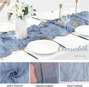 20 Pack Dusty Blue 10FT Cheesecloth Table Runner Rustic Gauze Fabric Cheese Cloth Table Runner for Wedding Bridal Baby Shower Table Decor 20 x 120 Inch Long Boho Sheer Birthday Party Table Decorations by CozyNest Decor