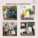 LFH Home Cotton Canvas Large Laundry Bag with Handle, Heavy Duty Drawstring Closure Washable Laundry Bags School Travel, Home, Hotel, College Dorm, Organizer Sack, Toys Clothes 20x30-White by TinyTreasures Baby Boutique