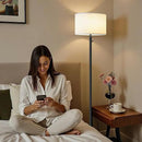 Floor Lamp for Bedroom,Modern Floor Lamp for Living Room,Standing Lamp with Marble Base,Tall Standing Lamp for Bedroom,Reading,Office & Kids' Room,LED Bulb Included(Black) by CozyNest Decor