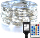 RUICHEN Cool White Dimmable Fairy Lights Plug in, Super Long 165 Ft 500 LED Twinkle String Lights with Remote, Waterproof Silver Wire Firefly Lights for Christmas Wedding Party Bedroom Patio Garden by GreenHaven Gardens