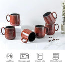 Hasense Coffee Mugs 8 oz, Ceramic Small Espresso Cups Set of 6, Mini Cups with Handle for Coffee, Tea and Cocoa, Modern Mugs for Mother's Day Gift, Dishwasher & Microwave Safe, Red by CozyNest Decor