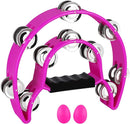 EastRock Double Row Tambourine,Metal Jingles Hand Held Percussion-Half Moon Tambourine for Adults, KTV, Party(Purple) by TinyTreasures Baby Boutique