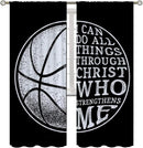 Basketball Blackout Curtains for Boy Girl Room Darkening Decor,Sport Theme and White Motto Dark Background Bedroom Living Room Home Rod Pocket Thermal Insulated Window Curtain/Drapes Panel,84x84 Inch… by TinyTreasures Baby Boutique