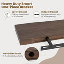 Floating Shelves for Wall Decor, Rustic Solid Elm Wood Live Edge Floating Shelves Wall Mounted, Wall Shelves with Invisible Bracket for Living Room Bathroom Bedroom Kitchen, 40 Inch Set of 1, Walnut by CozyNest Decor