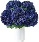 8Pcs Navy Blue Fake Flowers Silk Hydrangea Artificial Flowers Bouquets Faux Hydrangea Stems for Home Table Centerpieces Wedding Party Decoration by CozyNest Decor